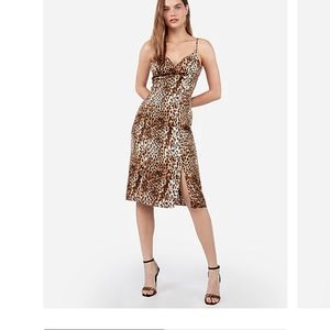 Leopard print slip dress